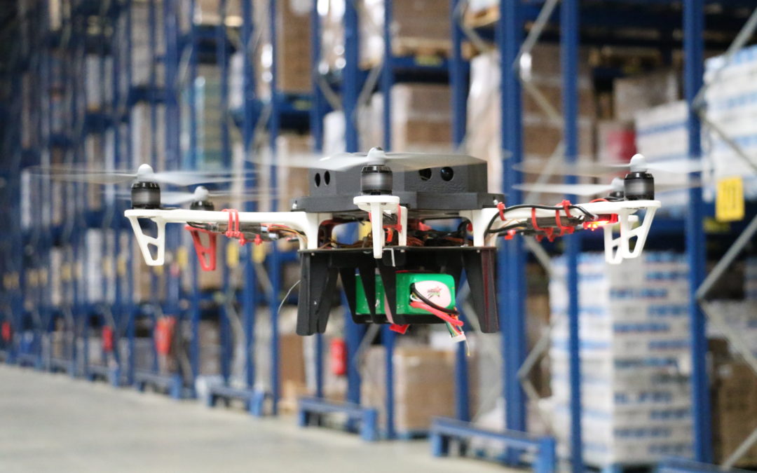 Drones in warehouse